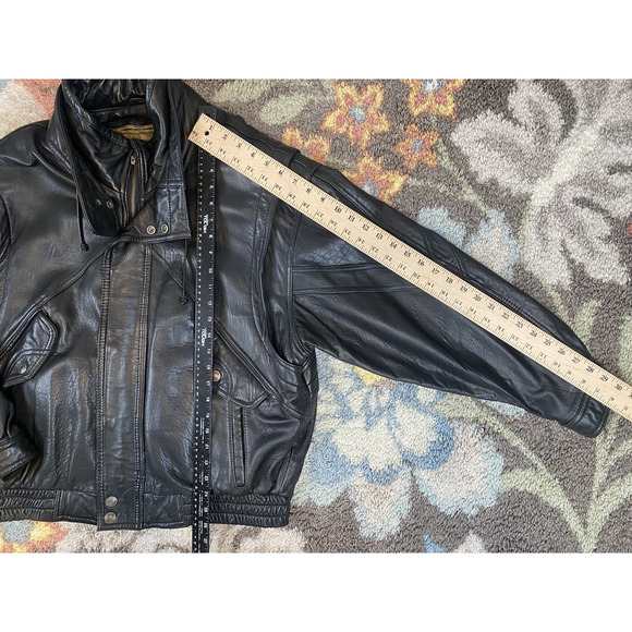 Pelle Studios Mens Leather Jacket Size XL Vintage Punk Rocker Moto 80s Coat - Picture 8 of 15